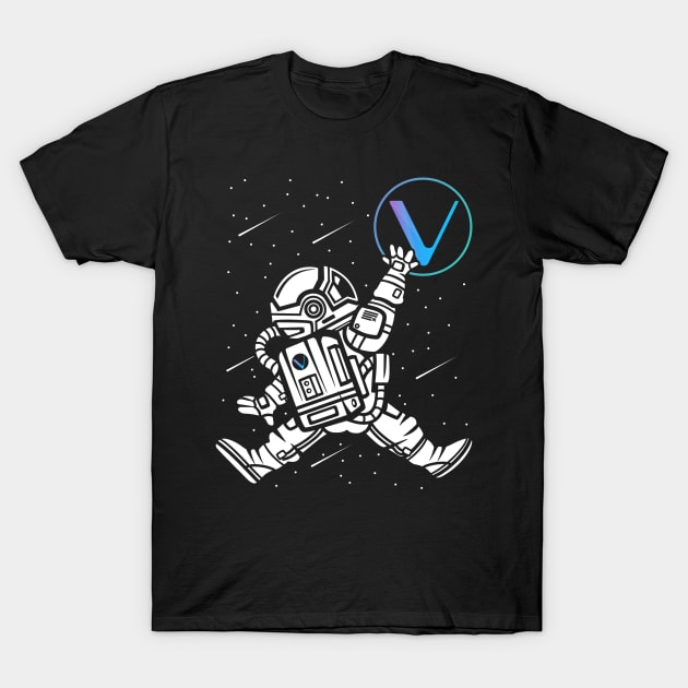 Astronaut Vechain Crypto VET Coin To The Moon Token Cryptocurrency Wallet Birthday Gift For Men Women Kids T-Shirt by Thingking About